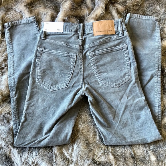 Gray AE Flex Corduroy Skinny Pants - Picture 3 of 4